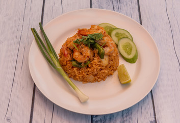 Thai Stir Fried Rice with Prawns
