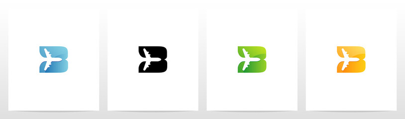 Aeroplane On Letter Logo Design B