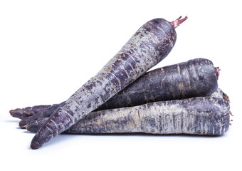 clipping path purple carrot isolated on white background