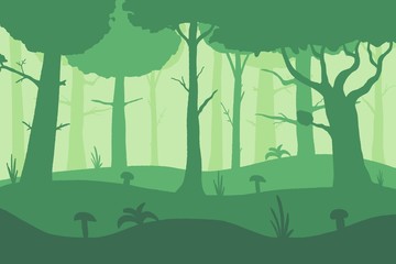Vector misty forest background