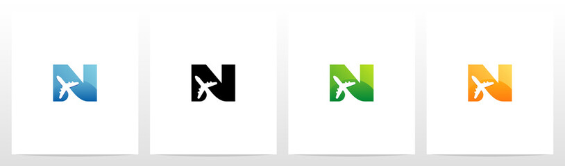 Aeroplane On Letter Logo Design N