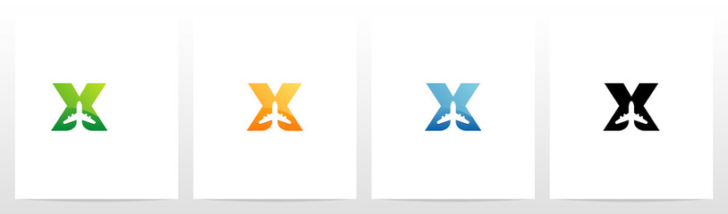 Aeroplane On Letter Logo Design X