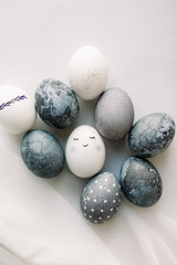 easter eggs on a white background