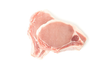 Raw meat for steak isolated on white background