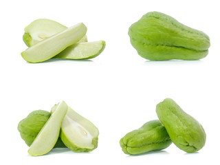 chayote isolated on white(set)