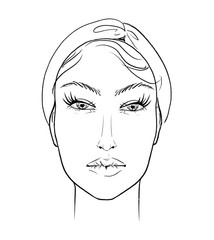 A drawing of a person beautiful face of a black liner girl