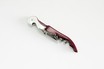 folding corkscrew on a white background