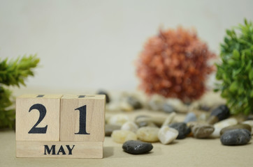 May 21, Number cube design in natural concept.
