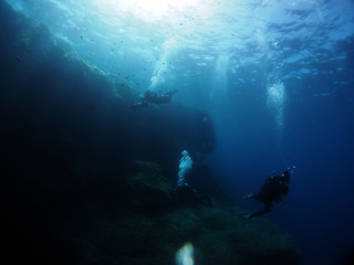 Fototapeta na wymiar Scuba Diving Malta Gozo Comino