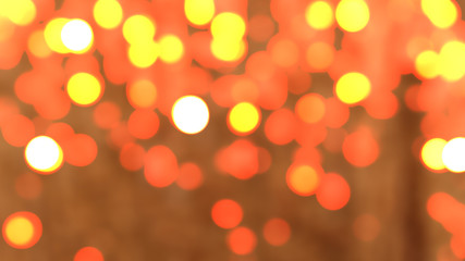 abstract christmas lights, blurred bokeh Orange colours light, blurred background, set light bokeh in party style summer.