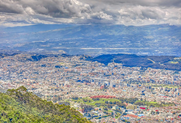 Quito cityscape from the Pichincha volcano