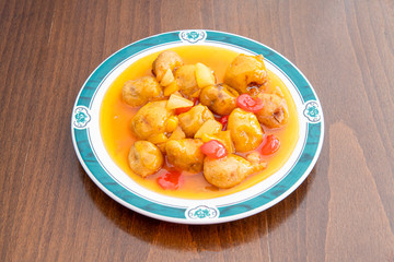 Chinese sweet and sour chicken dish