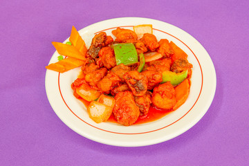 Chinese sweet and sour chicken dish