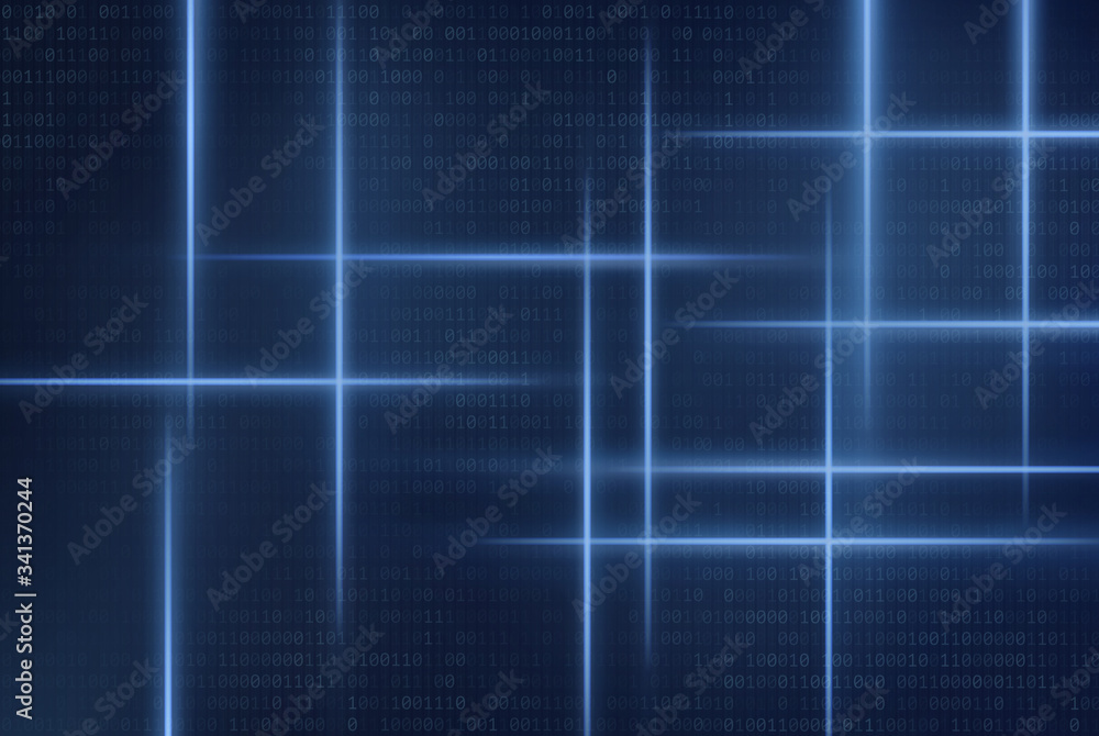 Poster Illustration of binary code on abstract technology background
