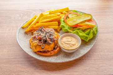 Delicious freshly made burger