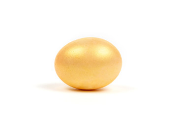 wonderful golden egg on white background