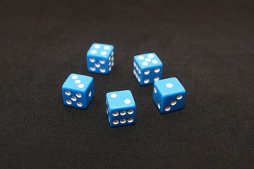 Dice on the table. Poker game.