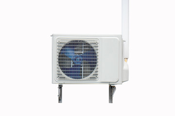 Fototapeta premium Air conditioner compressor isolated on white background. Clipping Path