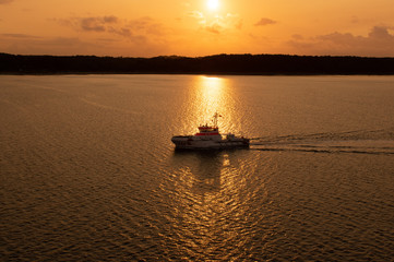 Naklejka premium Mororboot in der Kieler Bucht