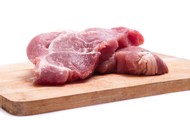 Fresh raw beef steak isolated on white background