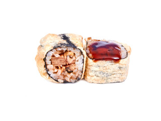 Sushi rolls isolated on white