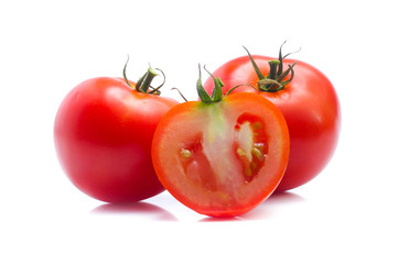 Tomato vegetables pile isolated on white background