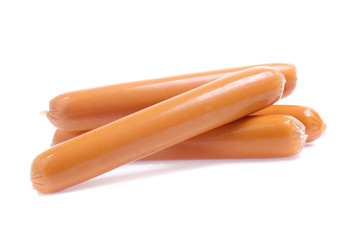 Fresh sausage isolated on white background