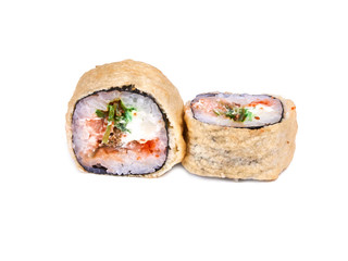 Sushi rolls isolated on white