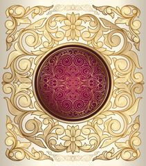 Golden ornate decorative vintage design