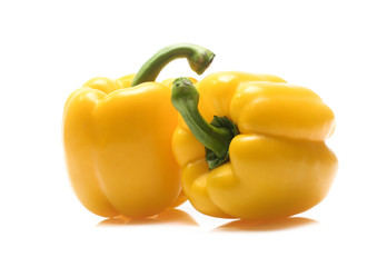 yellow pepper isolated on the white background