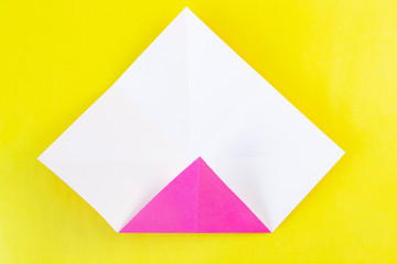 Step 3. DYI tulip from colored paper. Step-by-step instruction. DIY gift for Mother's Day, March...