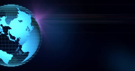 Backgrounds motion of futuristic globe global spinning rotate with text copy space. World transform change after coronavirus pandemic with digital technology innovation disruption internet connection - Powered by Adobe