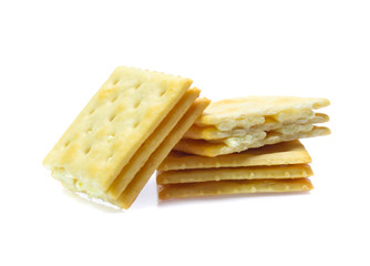 Fototapeta na wymiar sandwich crackers isolated on white