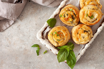 Homemade Cheese Muffin with Basil