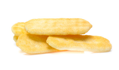 Rice cracker on white background