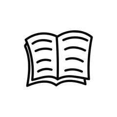 
cartoon open notebook or book simple vector icon. sketch illustration isolated on white background