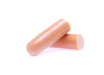 Fresh sausage  isolated on white background
