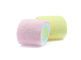 colorful marshmallows candy isolated on white background