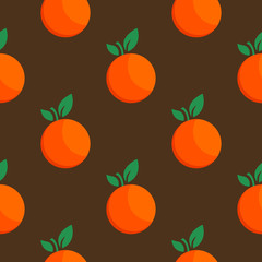 Orange fruit seamless bright art vector pattern - 341381633