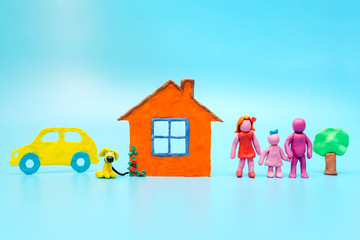plasticine family, home and car