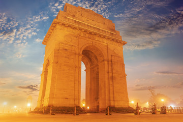Fototapeta na wymiar India Gate evening view, no people, New Delhi