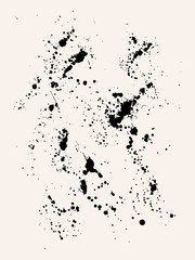 Obraz premium Black and white ink spatters texture background