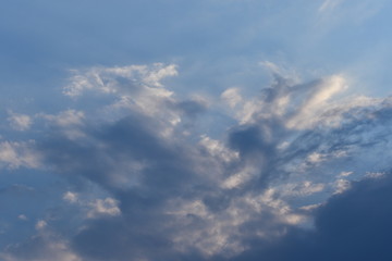 Blue Sky with White Clouds, Nature Background.