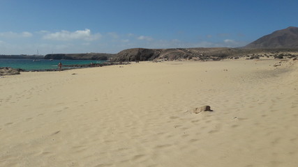 footprints on the sand lanzarote