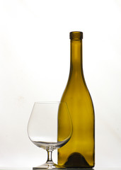 wine bottle and glass