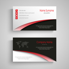 Business card with arches in white black red design