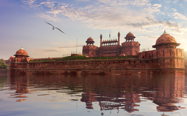 Red Fort of Delhi, fictional view, India
