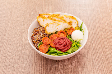 Poke bowl with fresh ingredients