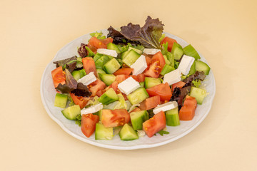 Delicious salads with fresh ingredients
