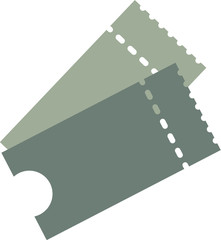 Ticket icon vector illustration in the flat style. Ticket stub isolated on a background. Retro cinema or movie tickets.